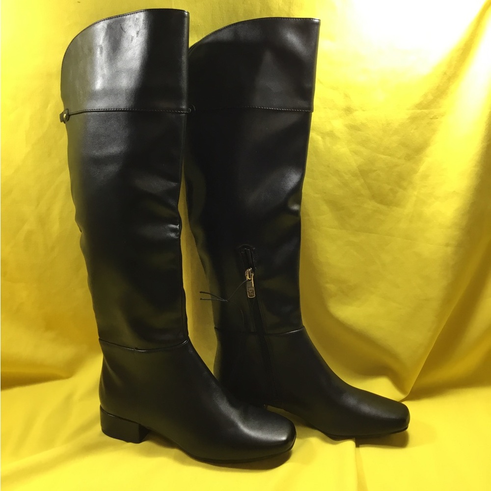 Liz Claiborne Black Over-the-Knee Boots with Side Zip SZ 6 NWT